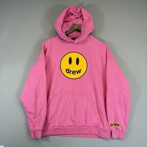Drew House Justin Bieber Mascot Smile Hoodie Men's Medium Pink Sweatshirt‎